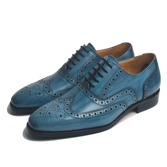 Wedding Men's Leather Shoes Genuine Leather Shoes High Quality Fashion Trendy Official Formal Leather Dress Shoes