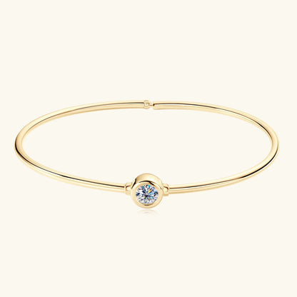 0.5CT Moissanite Bangle Bracelet 18K Gold Plated 925 Sterling Silver Classic Bangle Bezel Set Diamond Bracelet for Women Gifts