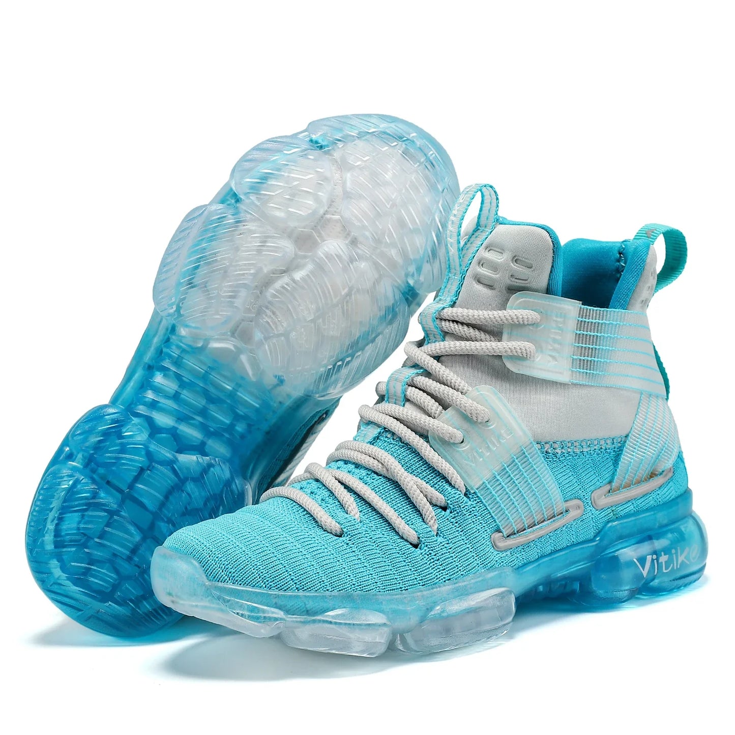 Kids Basketball Shoes High-top Sports Shoes Sneakers Durable Lace-up Non-Slip Running Shoes Secure for Little Kids Big Kids and