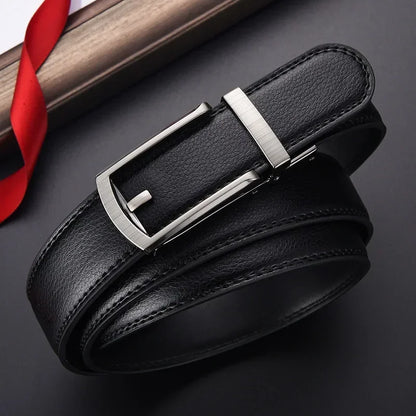 Men's Click Belt Business Luxury Designer Brand Genuine Leather Belts Jeans Automatic Adjustable Alloy Buckle Waist Straps Belts