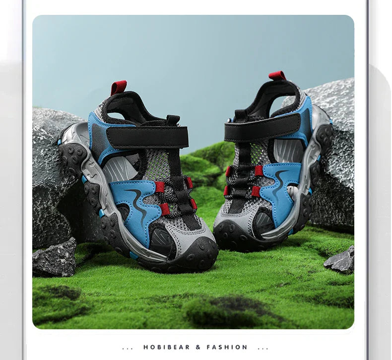 Children Sandals Summer Boys Barefoot Shoes Outdoor Water Sneakers Non-slip Fashion New Sports Sandals for Boy 4-12 Years