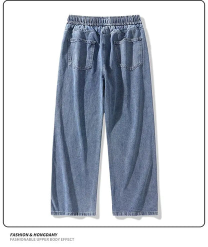 Men's American Style Loose Straight Leg Jeans Vintage Spring Summer New Arrival Drapey Trendy Wide Leg Long Pants