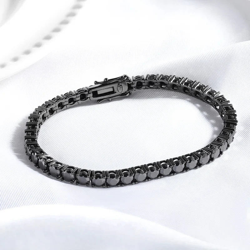 3/4/5MM Black Moissanite Tennis Bracelet for Women Hip Hop Full Diamond Men's Bracelet 100% 925 Sterling Silver Wholesale