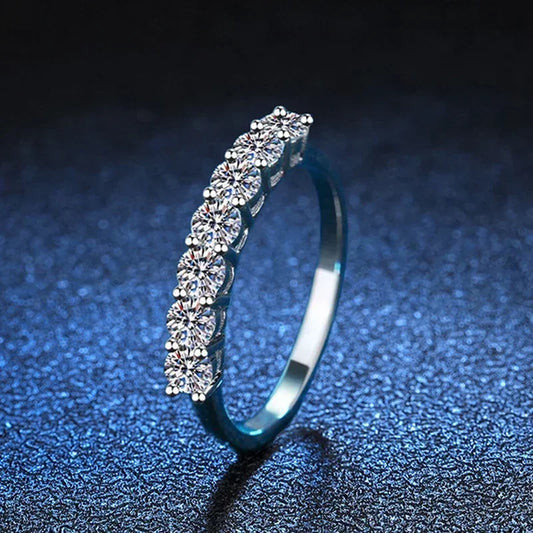 3mm Moissanite Ring for Women S925 Sterling Silver Rings with White Gold Plated Diamond Wedding Bridal Band Fine Jewelry
