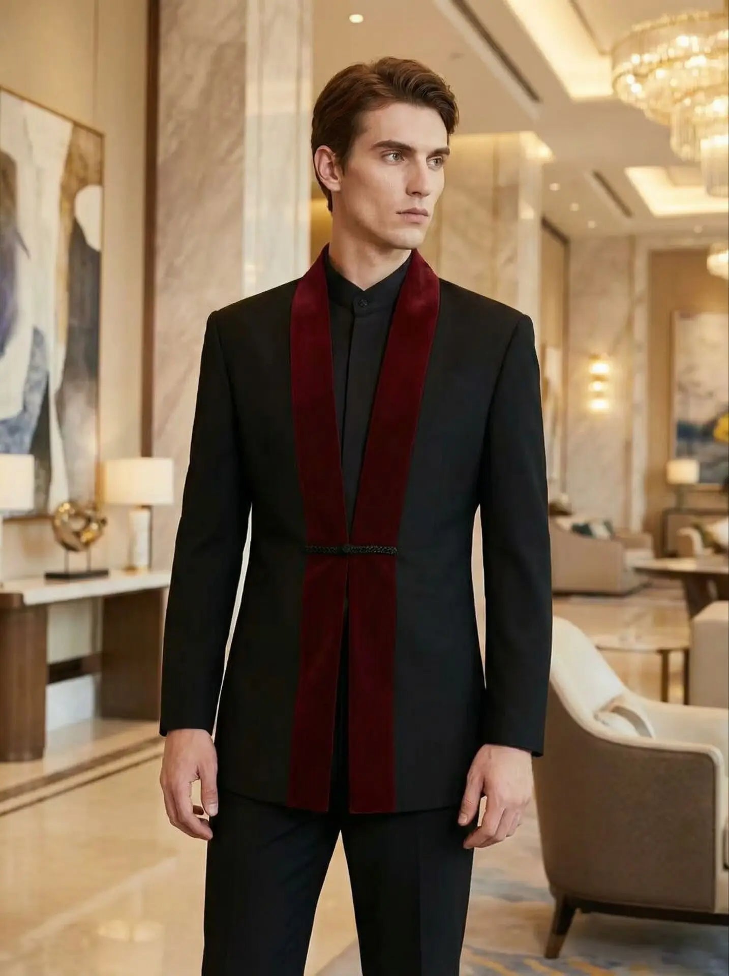 Men Formal Slim Fit Tuxedo Prom Suit Male Groom Wedding Blazers High Quality Groomsman Luxury Dress Business Banquet Party Suit