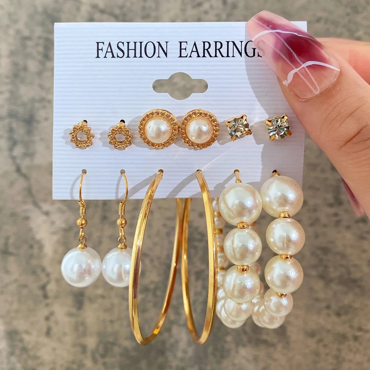 Fashionable Pearl Note Butterfly Geometric Tassel Stud Earrings Women Suit Elegant Charm Engagement Party Jewelry