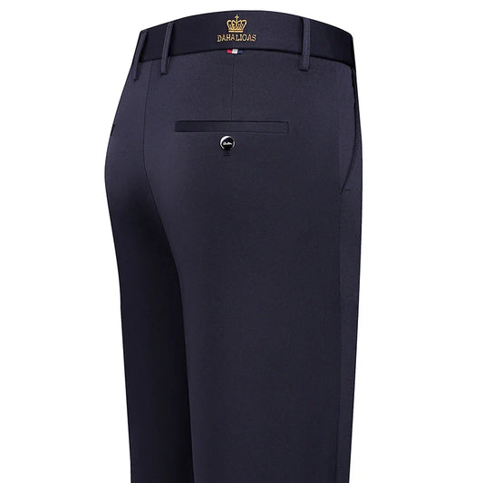 1-Pack Men's Professional Straight-Leg Stretch Formal Pants Non-Iron Comfortable Business Slacks Wrinkle-Resistant Loose Fit