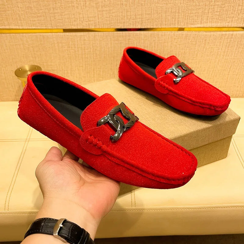 Loafers Men Big Size 48 Soft Driving Moccasins High Quality Flats Suede Leather Shoes Men Slip-on Luxury Loafers for Men