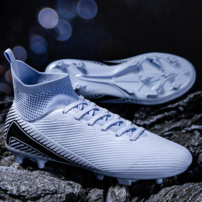 AG/FG Football Boots Unisex Kids Youth PU+Fabric Upper TPU Sole Anti-Slip Durable Outdoor Sports Pitch Training Shoes