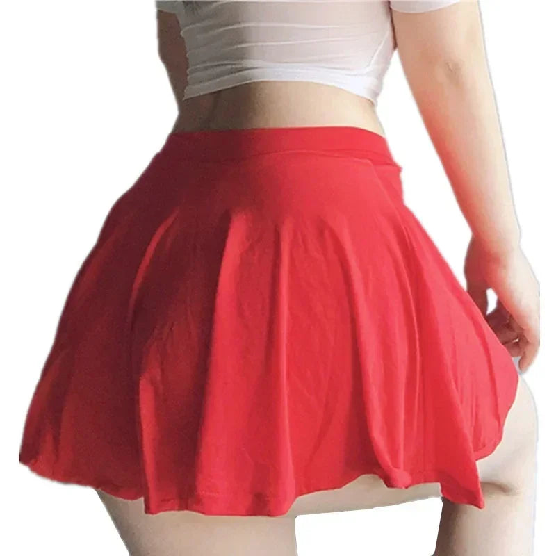 Korean Japan Girls Style Fashion Pleated Mini Skirts XL High Waist Black White A Line Short Skirt for Women Christmas
