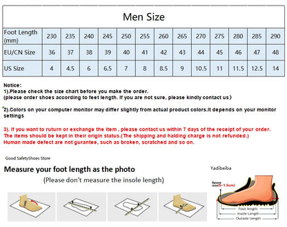Fashion Safety Boots Men Steel Toe Work Shoes High Top Safety Work Boots Male Anti-smash Construction Protective Footwear