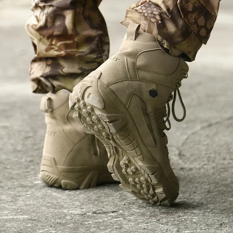 2024 Fashion Men's Desert Combat Boots Outdoor Leather Hiking Shoes Men Hunting Work Safty Boots Men's Short Boots ankle boots