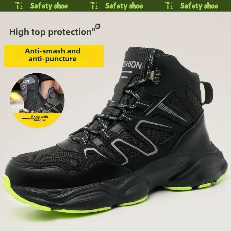 Ankle-Length Men Safety Boots Anti-smash Anti-stab Construction Work Steel Toe Shoes Male Work Boots Work Safety Shoes