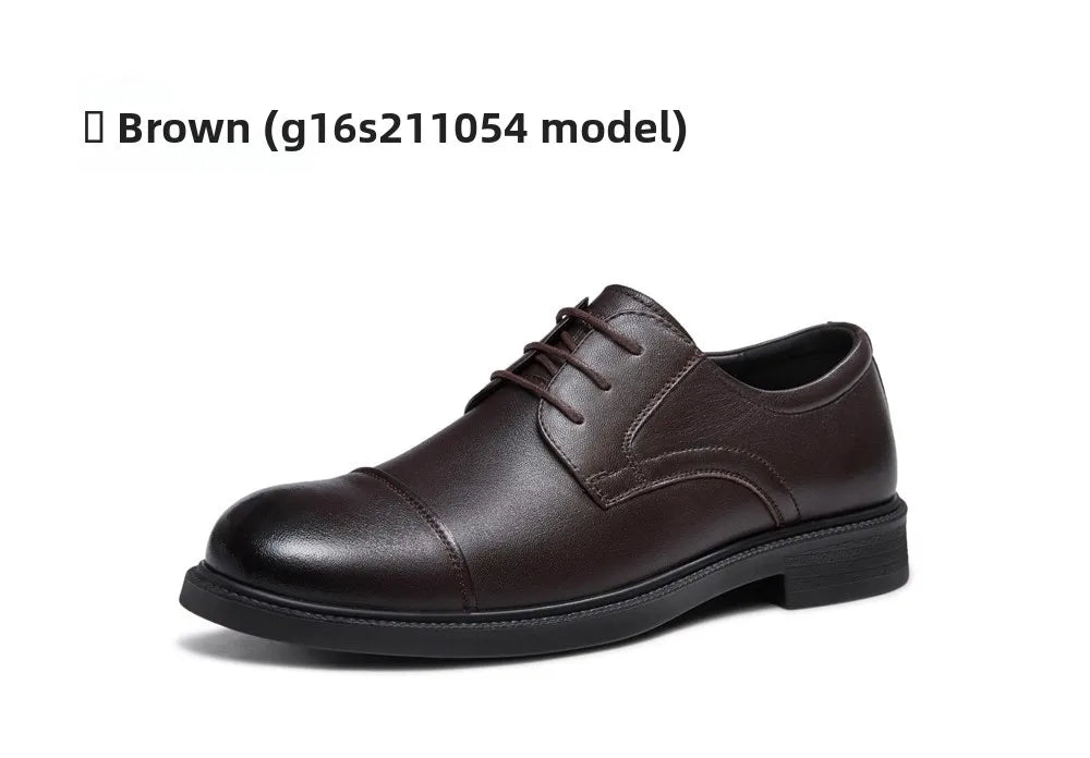 Golden Camel Men's Derby Shoes 2026 Business Casual Soft Sole Leather Shoes Brand Design Soft Soles Non-slip Velvet Warm Loafers