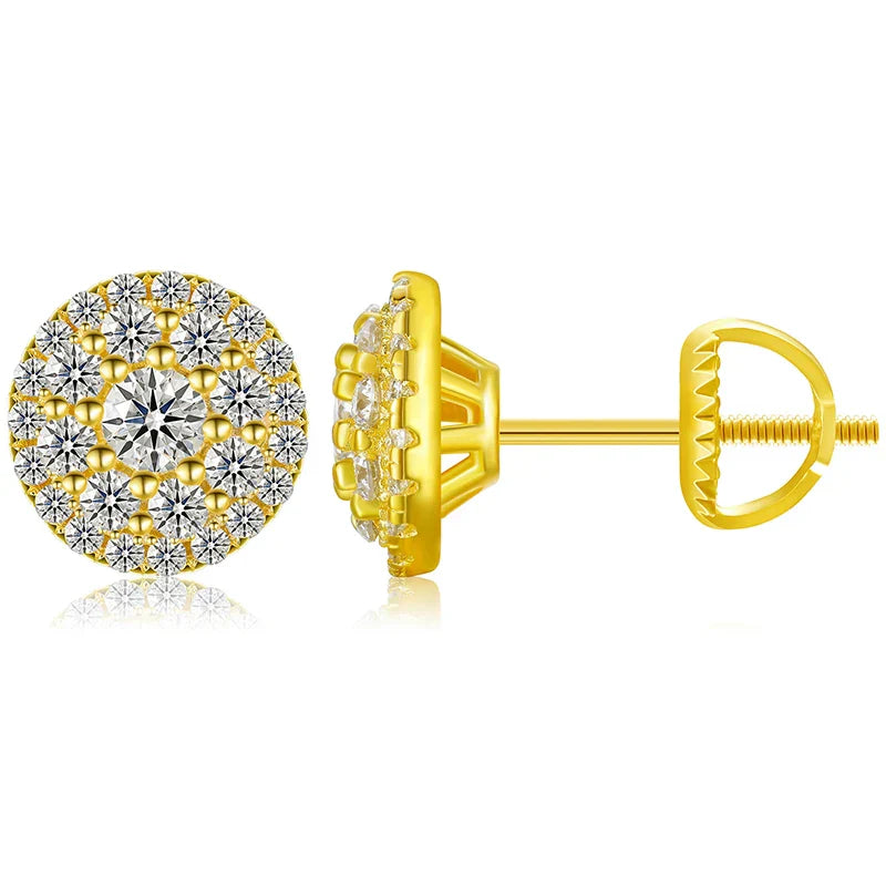 D Color Moissanite Stud Earrings For Women Top Quality 100% 925 Sterling Silver Sparkling Wedding Jewelry Shining Ear Accessory
