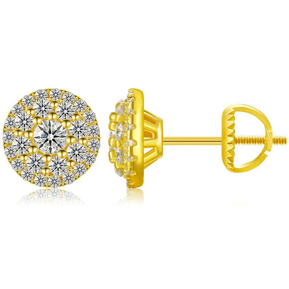D Color Moissanite Stud Earrings For Women Top Quality 100% 925 Sterling Silver Sparkling Wedding Jewelry Shining Ear Accessory