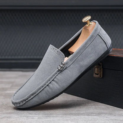Novos Sapatos Masculinos de Primavera e Outono Estilo Social, Camurça, Sapatilhas Loafer, Couro Fosco Casual para Jovens