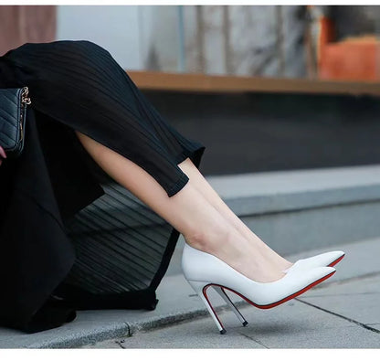 New Women's Red Shiny Bottom High Heels Luxury Pointed toe Pumps 12 cm Sexy Matte Party Wedding Shoes Elegant Woman Heeled Shoes
