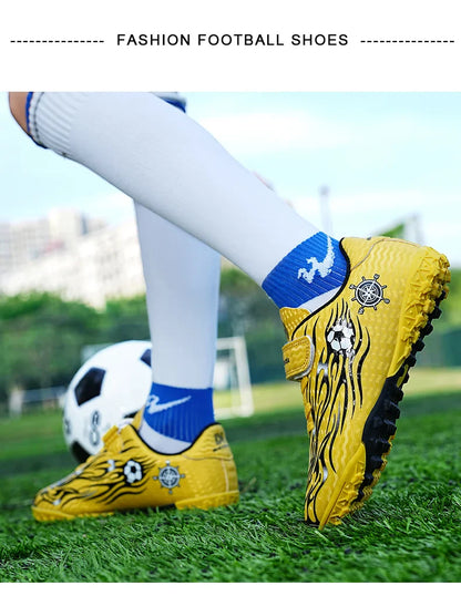 Children Soccer Shoes Kids Football Boots Cleats Boys Lightweight Training Boots Youth Outdoor Futsal Shoes Non-slip Sneakers