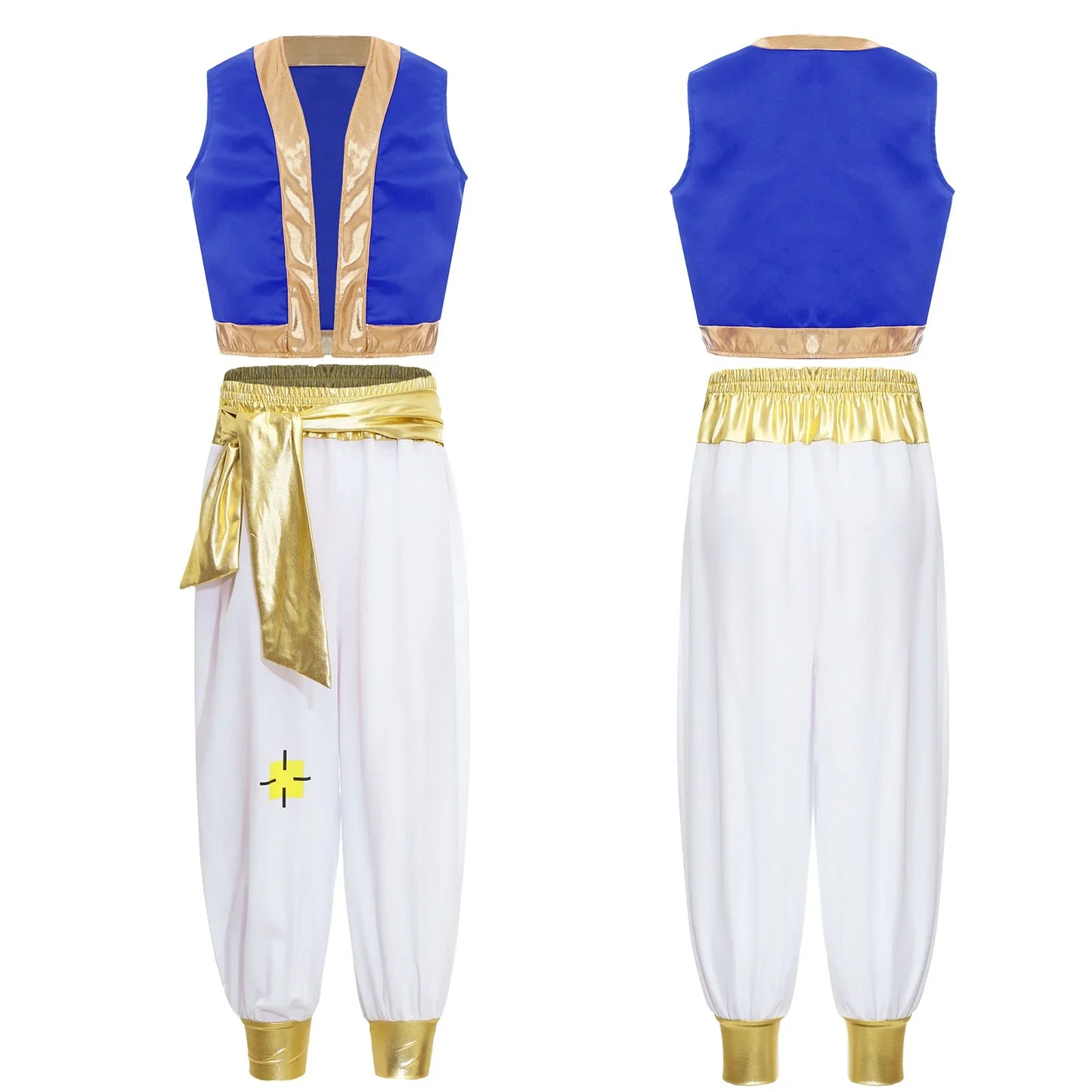 Boys Arabian Costume Arabian Prince Cosplay Dress Up Vest Waistcoat Harem Pants Suit for Halloween Carnival Stage Performance