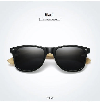 Fashion Bamboo Wood Vintage Square Sunglasses Men Women Luxury Brand Designer Sun Glasses Wooden Driving Fishing Eyewear