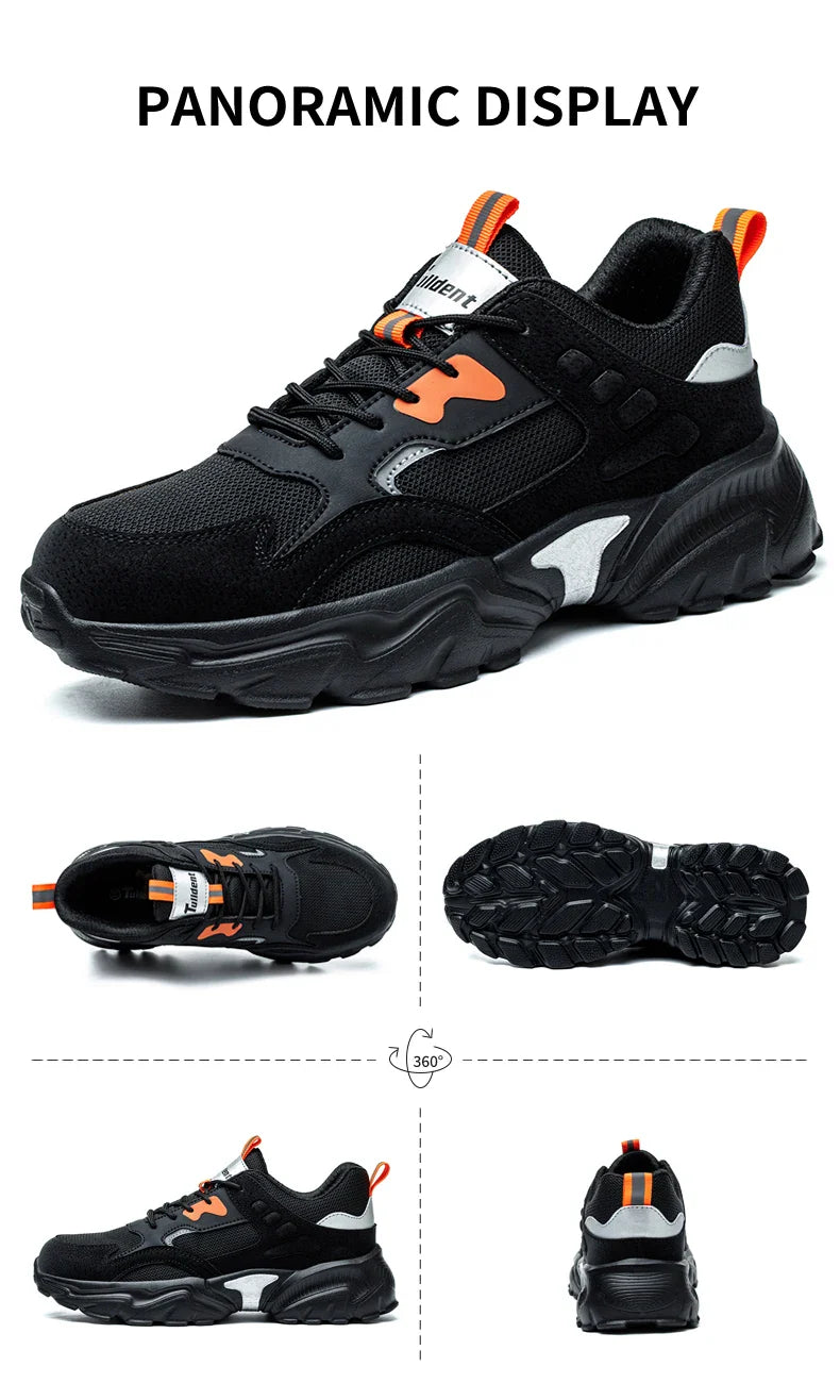 Men's safety shoes, work shoes, anti smashing and anti piercing work boots, indestructible safety boots