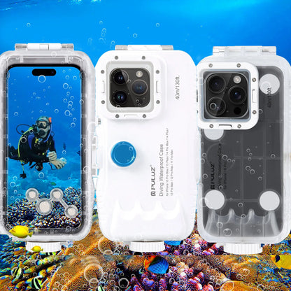 40m/130ft Waterproof Diving Case for iPhone 16 15 14 13 12 11 Pro Max Plus Photo Video Taking Underwater Housing Cover