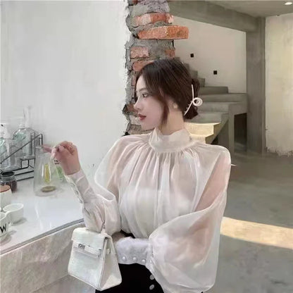 Elegant Women's summer shirts & blouses casual woman 2023 tops top women White shirt blouse blusas long sleeve shirt & blouse