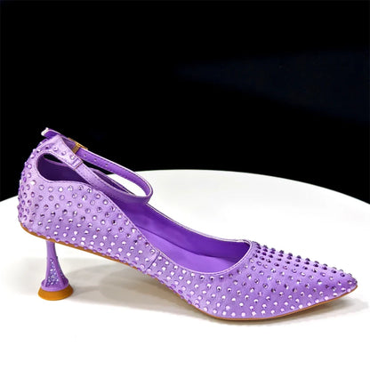 Women's Heels and Bag Set – Elegant Rhinestone Designer Shoes for Weddings & Special Occasions