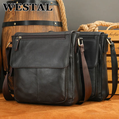 Men's Bags Genuine Leather Messenger Bag Crossbody Shoulder Bags For Male Casual Handbag Men Sling Pack For Work Business