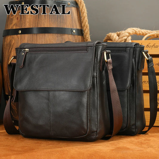 Men's Bags Genuine Leather Messenger Bag Crossbody Shoulder Bags For Male Casual Handbag Men Sling Pack For Work Business
