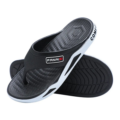 2025 New summer men's sports outdoor fashion trend flip-flops PVC soft bottom home leisure comfortable beach sandals slippers