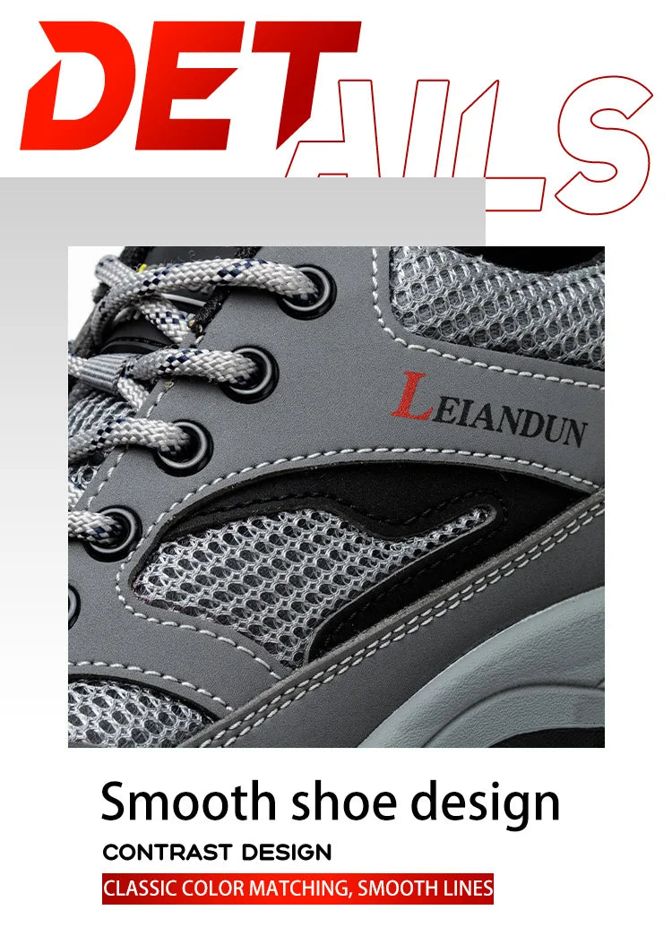 Men's Tactical Safety Shoes Breathable Steel Toe Puncture Resistant Work Shoes Wear-Resistant Protective Footwear