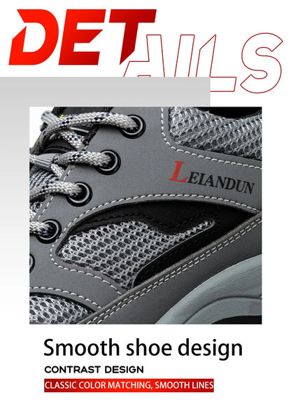 Men's Tactical Safety Shoes Breathable Steel Toe Puncture Resistant Work Shoes Wear-Resistant Protective Footwear