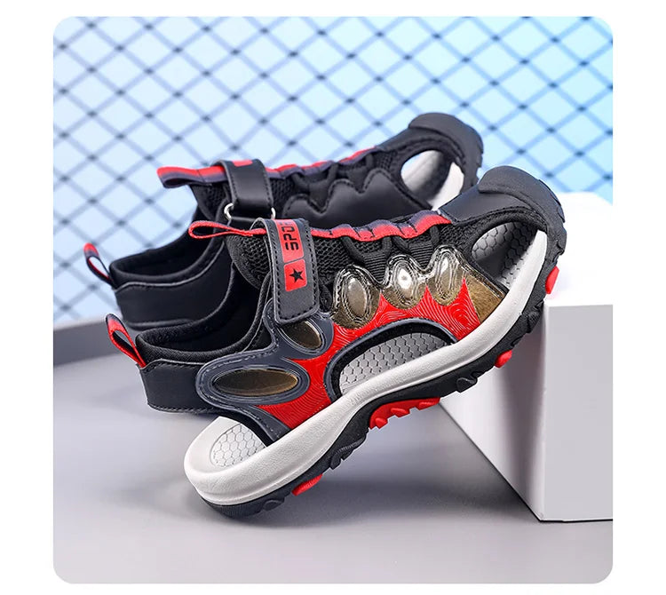 Summer Sport Sandals for Children's 5-16 Years Boys Breathable Anti-Slip Beach Water Shoes Outdoor Anti-Bump Walking Sandails