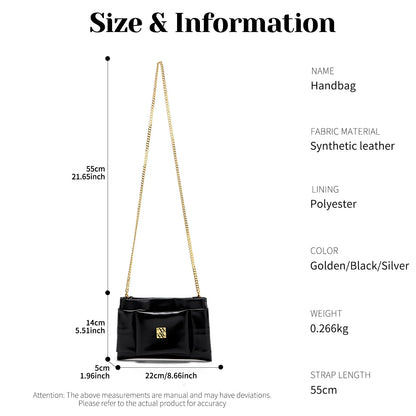 Leather Luxe Sleek Shoulder Bags Gold-Plated Logos Durable Chain Straps Merge High-End Craftsmanship with Urban Style