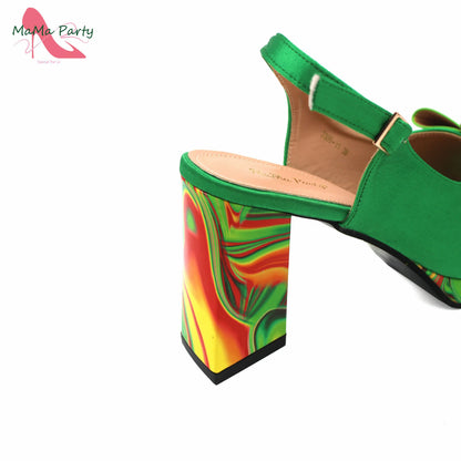 Red Color Italian Design Shoes Matching Bag Set Super High Heels Pumps for Garden Party