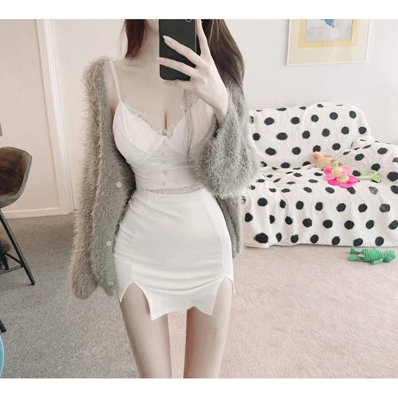 Korean Style 2026 Summer New Slim Comfortable Sexy Mini Skirt Elegant Solid Slim Versatile High Waist Bodycon Skirts for Women