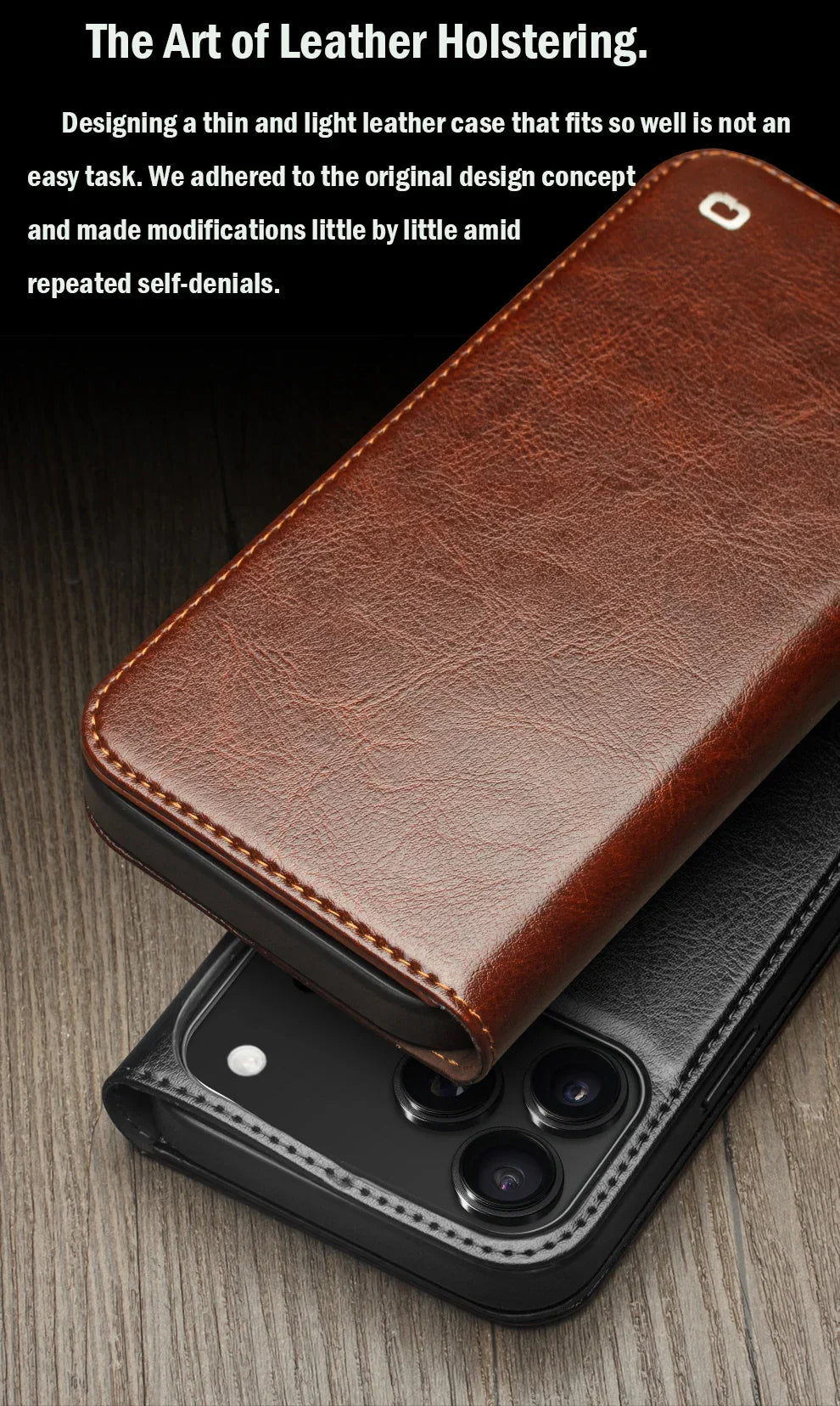 Case for iPhone 17 Pro Max Luxury Ultra Slim Handmade Genuine Leather Wallet Card Slot Flip Cover for iPhone 17 Pro/Air