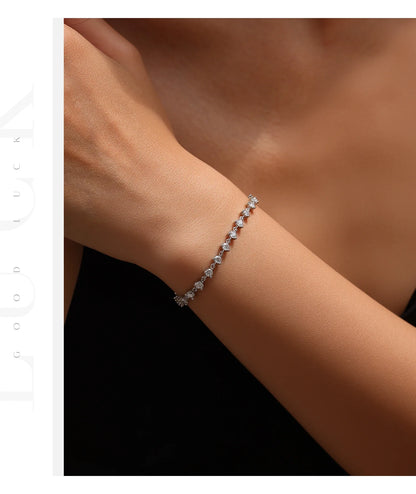 2.4CT Moissanite Bracelet 925 Sterling Silver Sparkling Round Lab Diamond Tennis Bracelets For Women Fine Jewelry