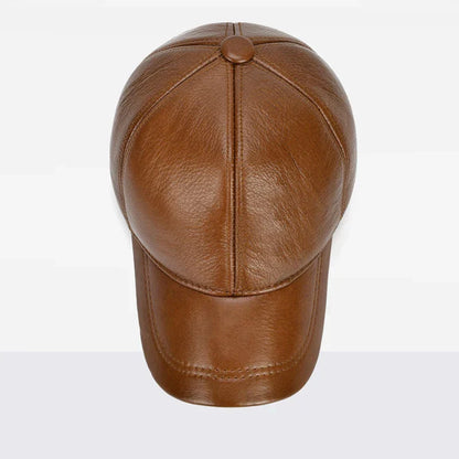 2026 Adjustable Men's Genuine Cowhide Leather Baseball Cap for Fall Winter Outdoor Sports Hat Men Real Cowhide Leather Caps