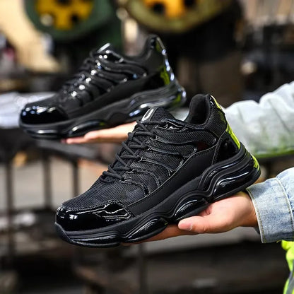 Anti Smashing Anti Piercing Lightweight  Breathable Dirt Resistant Thick Sole  Cushioning  Soft Steel Toe Cap Safety Shoes