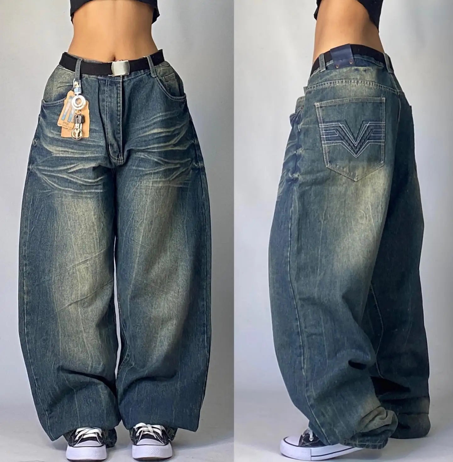 Streetwear Fashion Oversized Print Baggy Jeans