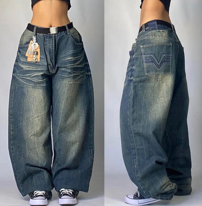Streetwear Fashion Oversized Print Baggy Jeans