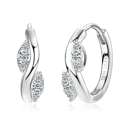 1.5cm Wedding Moissanite Hoop Earrings for Women Luxury Quality Jewelry 100% 925 Sterling Silver Earring Lab Diamond