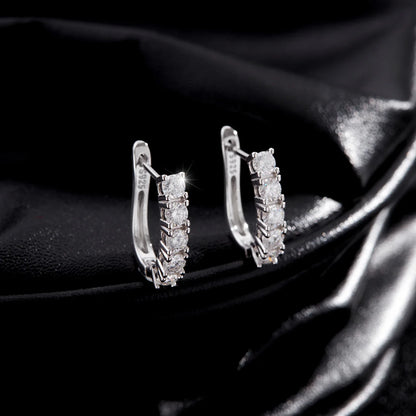 D Color U Shape Moissanite Earrings 925 Sterling Silver Elegant Exquisite Hoop Earrings For Women Wedding Jewelry