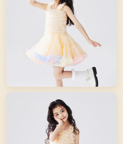 Fluffy Rabbit Skirt Girl Baby Dress Super Immortal Cake Fluffy Gauze Birthday Party Children's Princess Dress Summer
