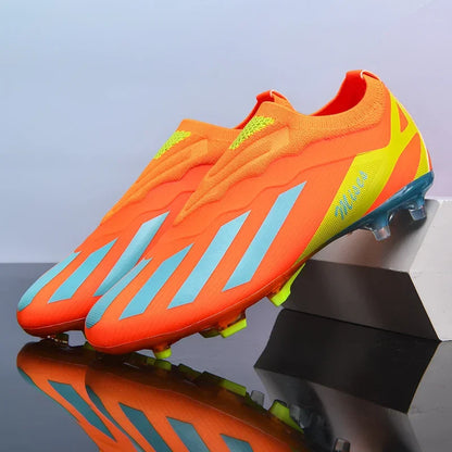 New Men Outdoor Football Boots Cleats Soccer Shoes Long Spikes FG Boys Non Slip Sport Training Breathable Match Comfortable