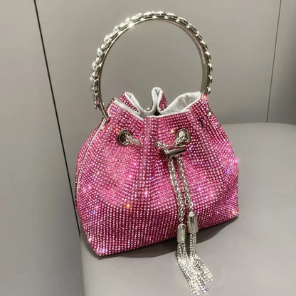 Luxury Designer Women's Handbag Crystal Shiny Rhinestones Diamond Evening Bag Wedding Party Clutch Purse Shoulder Crossbody Bag