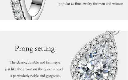 1CT Pear Cut Moissanite Earrings for Women S925 Pure Silver Laboratory Cultivated Diamonds Elegant Wedding Jewelry
